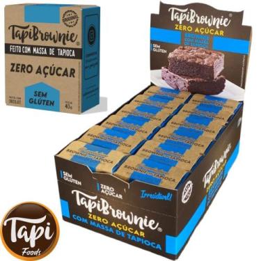 Imagem de Tapi Brownie Zero Açucar Display 12 Unidades 480g Tapi Foods Tapi Brow