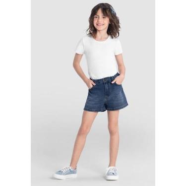 Imagem de Shorts infantil menina em jeans Brandili, 6, Azul