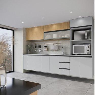 Imagem de Cozinha Modulada 8 Peças 4 Aéreos 3 Balcões 1 Torre Quente Nara CabeCa