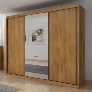 Imagem de Guarda Roupa Casal em MDF com Espelho 3 Portas de Correr Palazzo Novo Horizonte