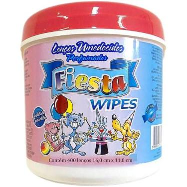 Imagem de Balde de lenço umedecido Fiesta Wipes Rosa- 400 lenços