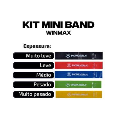 Imagem de Kit 5 Mini Bands Faixas Elásticas Winmax-Unissex