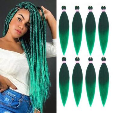 Imagem de Braiding Hair Dorsanee, pré-esticado, 50 cm, 8 pacotes, verde ombre