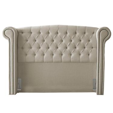 Imagem de Cabeceira Cama Box Casal Queen Size Adelle 160cm Com Frame Linho Bege - Desk Design