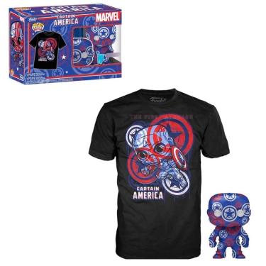 Imagem de Funko Pop Box Marvel 36 Captain America Art Series + Camiseta GG