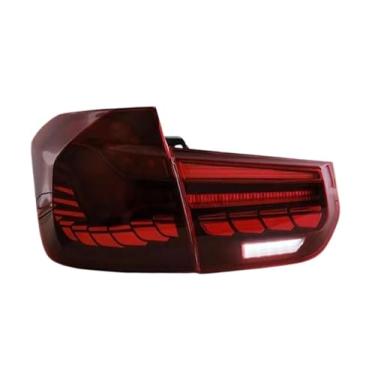 Imagem de M4 GTS Design Style Full LED Luzes traseiras dinâmicas com sinal de mudança de direção sequencial compatível com BMW Série 3 F30 M3 F80 2013-2019(Red 1 Pair)