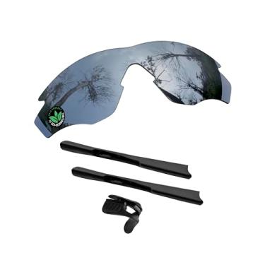 Imagem de Raydi Lentes de reposição de policarbonato e kits de borracha para óculos de sol retangulares Oakley M2 Frame, Espelho de titânio prateado - polarizado, One Size