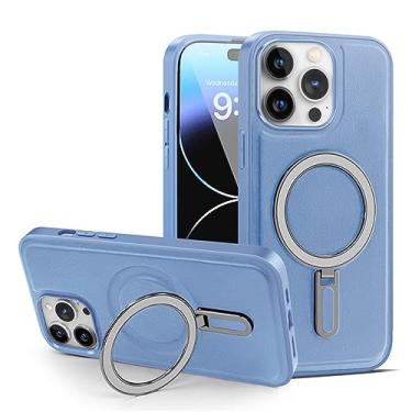 Imagem de Capa de couro magnético de luxo para iphone 14 13 12 11 Pro Max para Samsung S23 Ultra Plus com capa de suporte de anel invisível, T3, para iPhone 11Pro Max
