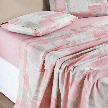 Imagem de Jogo Cama Lençol Maris Casal Padrão Percalle 200 Fios Estampado 4 Peça