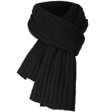 Imagem de Cachecol feminino - Cachecóis modernos aconchegantes para mulheres quentes de inverno, cachecol essencial de inverno de malha premium acessório para clima frio 179,8 cm x 24,9 cm