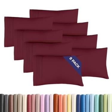 Imagem de Conjunto de 8 fronhas Queen – Capas de almofada ultra macias de qualidade hoteleira – Confortáveis, aconchegantes e sem rugas – Resistente a encolhimento, manchas e desbotamento – Protetores de