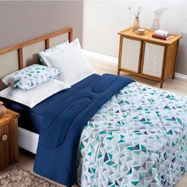 Imagem de Kit Edredom Casal Com Jogo De Lençol Malha 100% Algodão Quality 4 Peça