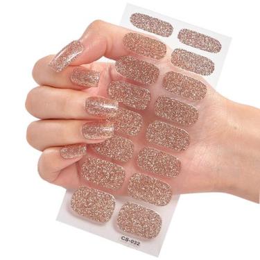 Imagem de Tiras de esmalte de gel semi-curado com lixa de unhas e adesivos - Mar