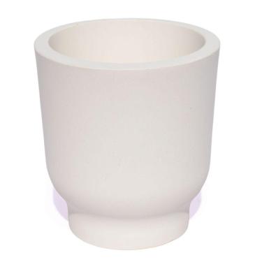 Imagem de Vaso Decorativo Garrafa Invertida Lisa 9,5cm Em Cimento Artesanal Branco