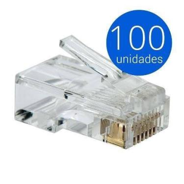 Imagem de Kit 100 Conectores Macho Cat5e Rj45 Lite
