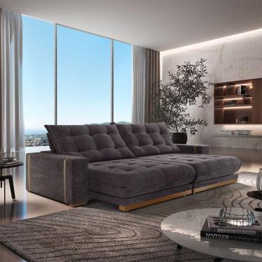 Imagem de Sofá Retrátil Guaxupé 2,90m 05 Lugares Mola Ensacada Txr Marrom