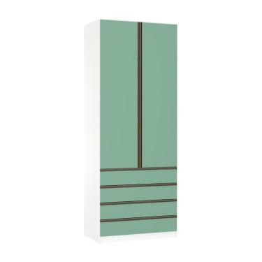 Imagem de Guarda Roupa 2 Portas 90cm Branco Ff Com Verde Jade