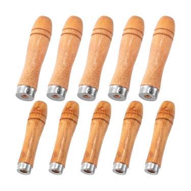 Imagem de Generic Conjunto de cabos para limas de madeira, ferramenta de corte de substituição, instalação rápida e fácil, alças para limas de madeira dura, 10 Peças