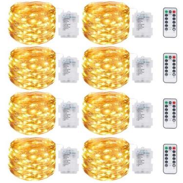 Imagem de Fairy Lights kolpop operado por bateria, pacote de 8, 39 pés e 120 LED