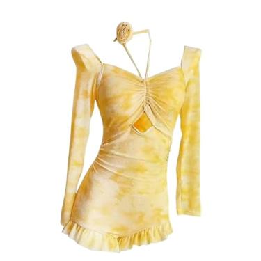 Imagem de Vaveren Traje de banho feminino, roupa de praia respirável, traje de banho leve para festa na piscina, férias de verão