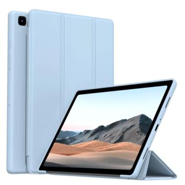 Imagem de Ocricll Capa para Samsung Galaxy Tab A7 10,4 polegadas 2022/2020 (modelo: SM-T503/T509/T500/T505/T507), capa fina e leve com suporte de três dobras com revestimento traseiro de TPU macio, azul
