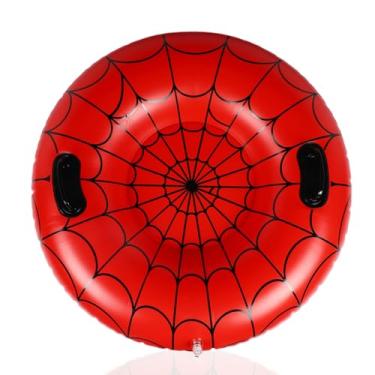 Imagem de Tubo Neve Teia Aranha, 101cm Tubo Neve PVC Resistente ao Frio Temático de Desenho Brinquedo de Trenó para Exterior para Crianças e Adultos Trenó Esportivo