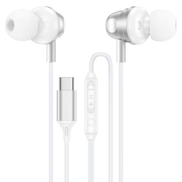 Imagem de Fones de ouvido USB C Google com fio para Google Pixel 10 Pro XL, 10 Pro Fold, 10 Pro, 10, 9a, 9 Pro XL, 9,8a, 8 Pro, 8,7a, 7 Pro, 7,6a, 6 Pro, 6,5a, 5,4a, 4 XL, 3, fones de ouvido com fio tipo C