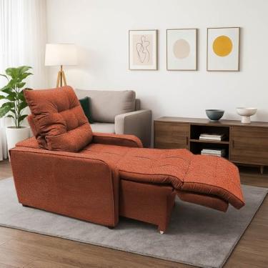 Imagem de Poltrona Graça Cadeira Papai Mamãe Idoso Reclinável E Retrátil TerraCota Boucle