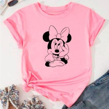 Imagem de T-shirt Blusa Linda Mickey Minnie Mouse Fofa Camiseta Feminina Camisa 