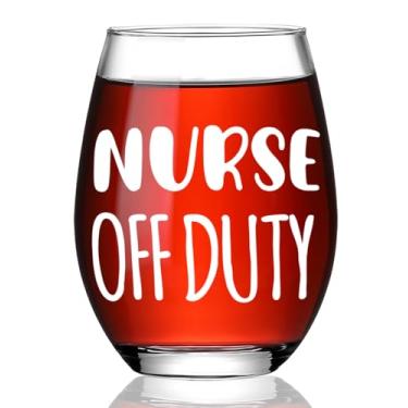 Imagem de Ymzkpoa Presentes engraçados de agradecimento para enfermeiras, amigos, irmãs, profissionais de saúde, RN, estudantes de enfermeira, taça de vinho sem haste de serviço de enfermeira, presentes de
