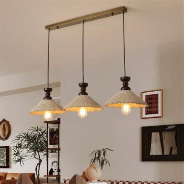 Imagem de Luminária pendente contemporânea de LED para restaurante, bar estilo francês retrô, balcão, café, quarto, escritório, quarto de hotel, lavabo, corredor e escada (K 3 lâmpadas)