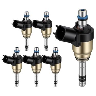 Imagem de 6 peças de injetores de combustível compatíveis com Hyundai Azera Genesis Genesis Coupe Santa Fe GLS, para Kia Cadenza Sorento K900 Sedona 2014-2018, 3.3L V6 3.8L V6 Substituir 35310-3C560