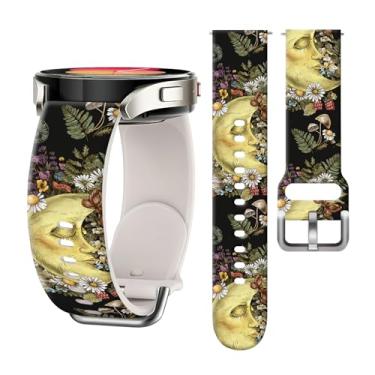 Imagem de QVRNKSF Pulseiras esportivas de 20 mm compatíveis com Galaxy Watch 7 6 5 4 mm e 44 mm/5 Pro/6 Classic de 47 mm/Watch 4 Classic/Active 2, linda pulseira de substituição feminina, ajustável (plantas