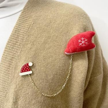 Imagem de Alfinetes de crachá de roupas Papai Noel Natal bolsa acessórios desenhos animados pelúcia corrente broche mochilas (estilo 8)