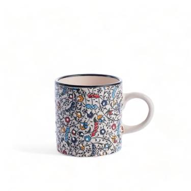 Imagem de EVANILIFE Copo de café expresso de cerâmica, caneca feita à mão de 142 g, xícara de cappuccino e latte de 6 cm, Demitasse multicolorida, pode ser lavada na lava-louças, pequena xícara de café, ideal