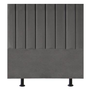 Imagem de Cabeceira Estofada Cama Box Solteiro 90 Cm Paolla Linho cinza