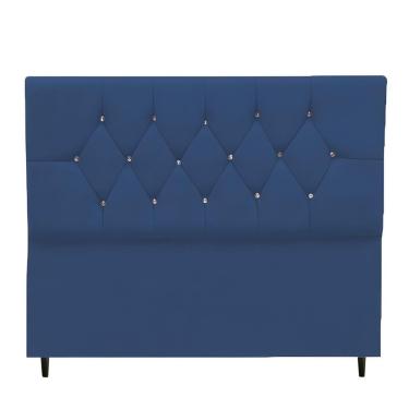 Imagem de Cabeceira Estofada Cama Casal Queen Size 160 Cm Suede Nina Cor:azul Marinho