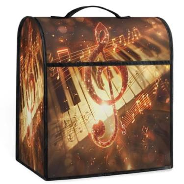 Imagem de Kitchen Aid Mixers Capa Música Piano Notas Musicais para Batedeira 6-8 Quartos com Bolso Zíper Auxiliar Cozinha Capas de Armazenamento Capas de Aparelhos de Cozinha para Misturador de Máquina de Café