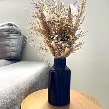 Imagem de Vaso Decorativo Nórdico Minimalista 3D – Decoração Moderna para Sala Escritório e Ambiente Contemporâneo (Preto,Kit 20cm e 15cm)