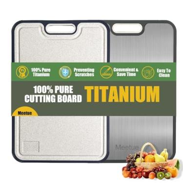 Imagem de Tábuas de corte de titânio para cozinha, tábua de corte de titânio não tóxico e tábua de corte PP de palha de trigo antiderrapante, tábua de corte segura para lava-louças de grau alimentício para