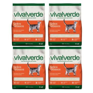Imagem de Kit Areia Higiênica Biodegradável Para Gatos Viva Verde Grãos Grossos 