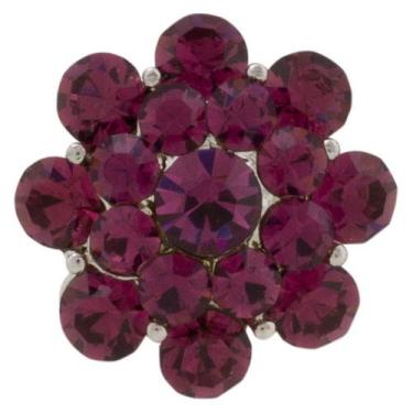 Imagem de Broche Strass BRG15743 - Akasaki, Prateado, Lilás
