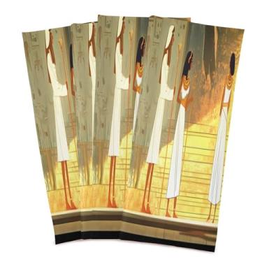 Imagem de xigua Conjunto de 6 panos de prato de cozinha de faraós egípcios antigos, toalhas de cozinha macias e altamente absorventes de secagem rápida para limpeza de pratos e limpeza manual, 71 x 45 cm
