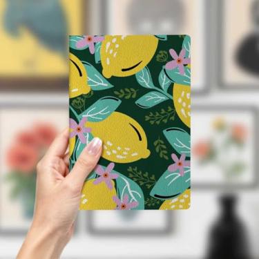 Imagem de Caderno de couro limão, caderno A5 para anotações de escritório, agenda de 21 x 14,7 cm, agenda de viagem, 2