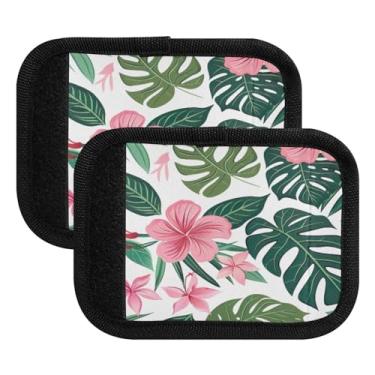 Imagem de Qilmy Palmeiras e flores de ovo, alça de bagagem, embalagem com 2 identificadores de bagagem, identificadores de bagagem, capa confortável para carrinho de bebê, mala de viagem, acessórios de viagem