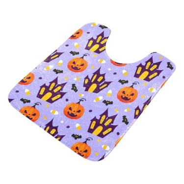 Imagem de Burbuja Tapete de banheiro Castles Pumpkins, tapete de banho absorvente de pelúcia macio, base antiderrapante para piso de banheiro, oval em forma de U