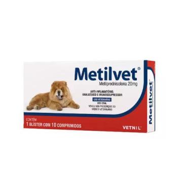 Imagem de Metilvet 20mg 10 comprimidos Analgesico - Vetnil