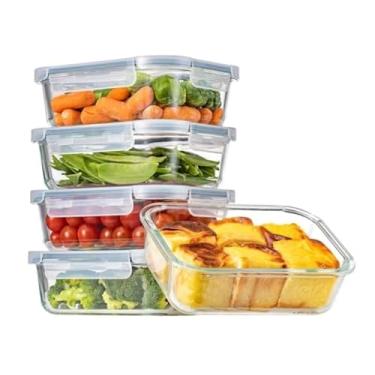 Imagem de Kit 4 Potes de Vidro Herméticos 640ml – Tampa com Trava, Vedação Airtight, Vidro Temperado, Livre de BPA – Para Marmita, Freezer, Micro-ondas e Organização