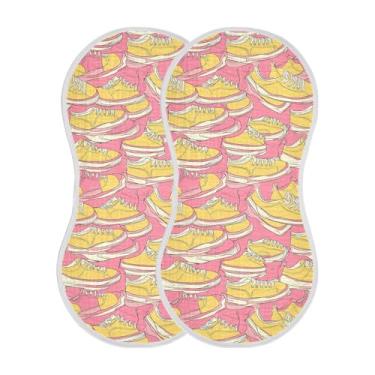 Imagem de STAYTOP 2 peças de sapatos coloridos de desenhos animados panos de arroto para bebês meninos meninas e toalha de recém-nascido, panos grandes absorventes para arrotar