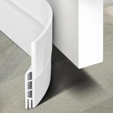 Imagem de Rolha de rascunho de porta branca 1M para parte inferior da porta, bloqueador de rascunho sob a porta de 3 furos, vedação de porta com redução de ruído, tampa de ar sob a porta para portas para frio